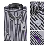 chemises mangas compridas ralph lauren homem classic 2013 polo france coton rayures caine noir